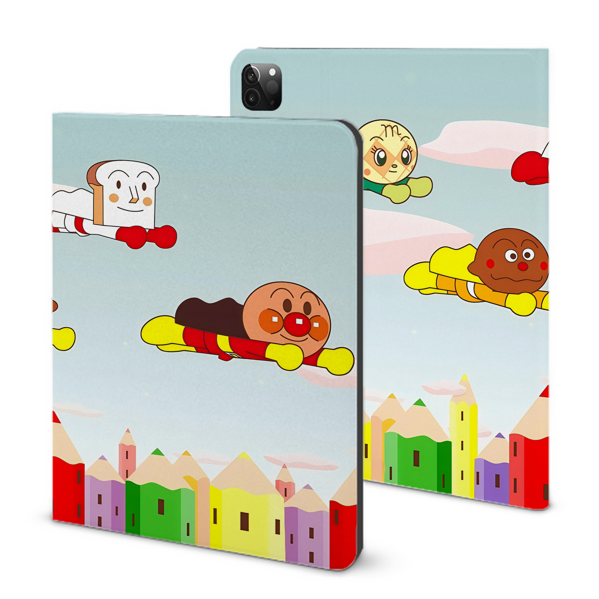 （画像用） アンパンマン Anpanman IPadケース ペンホルダー付き ブックスタイルデザイン